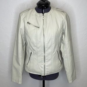 - Mossimo Off-White Faux Leather Jacket